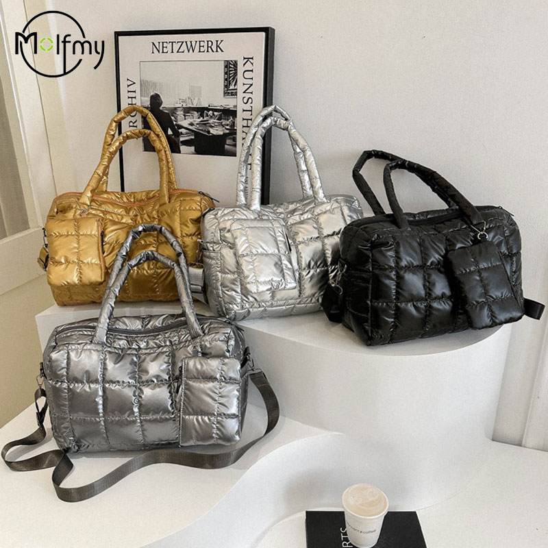 Shoulder Bag Structured - Bolsa De Algodão Acolchoado Com Grande