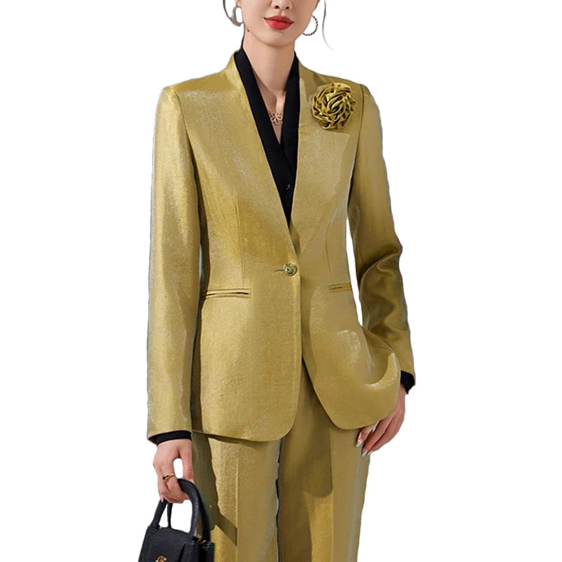 Women'S Formal Wear Pantsuits - Mulheres blazer calças define apliques de