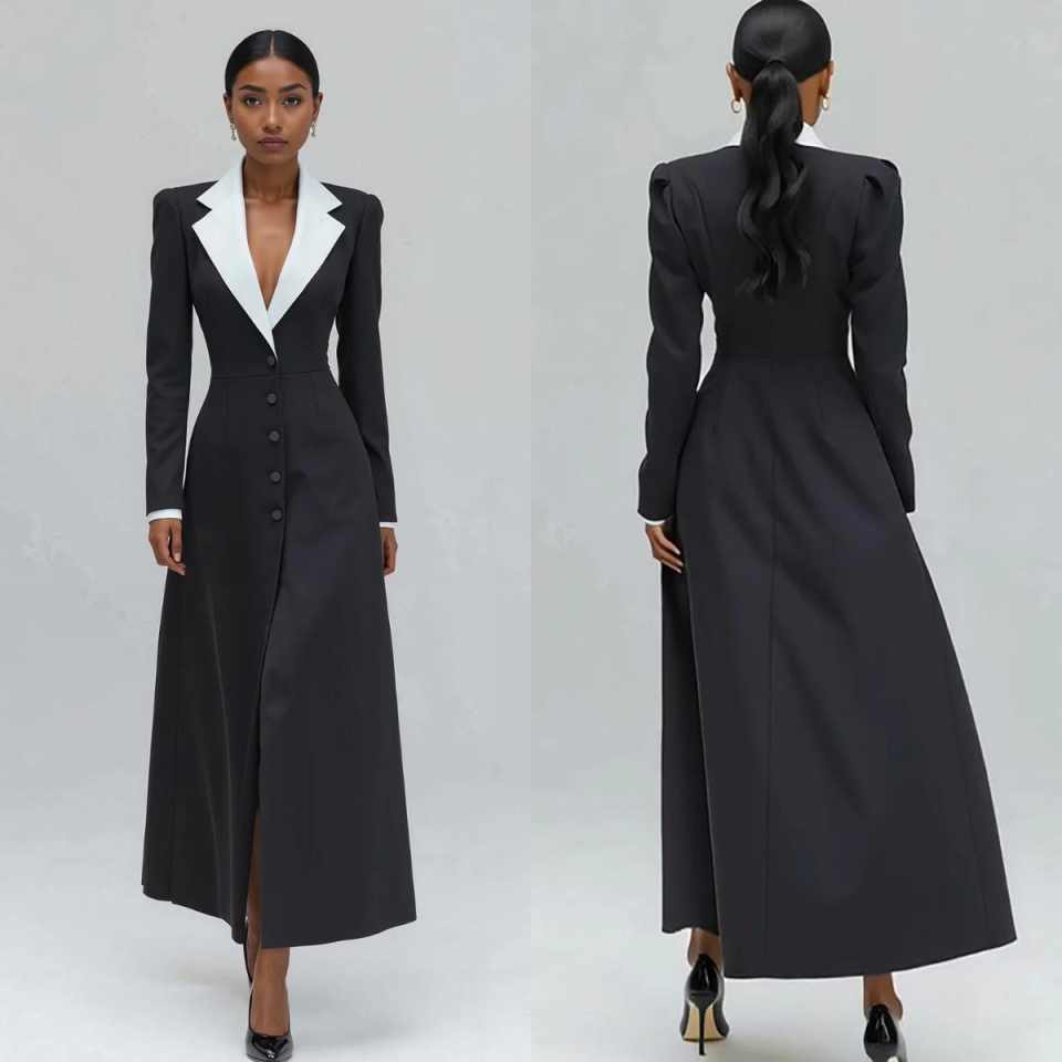 Blazer Longo Feminino Estilo A - Women Formal Wear With Tie avaliação e preço