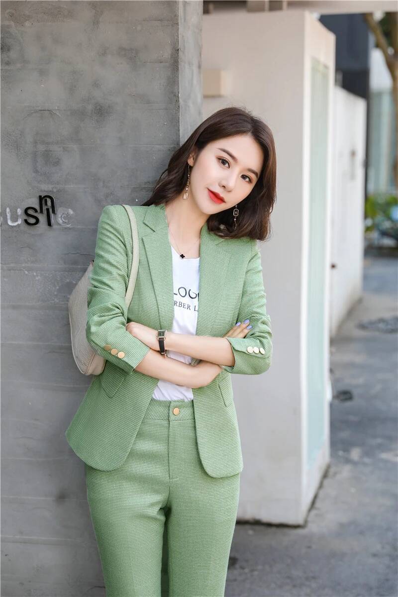 Novidade uniforme verde projet - Women'S Formal Wear Pantsuits avaliação e preço