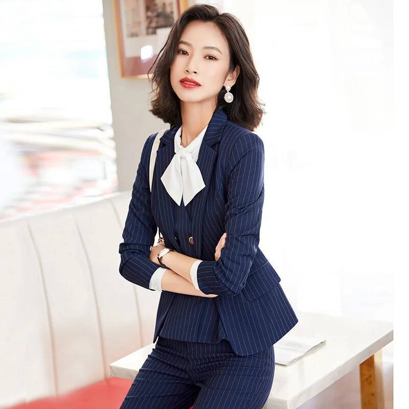 Moda listrado formal ternos de - Women'S Formal Wear Pantsuits avaliação e preço